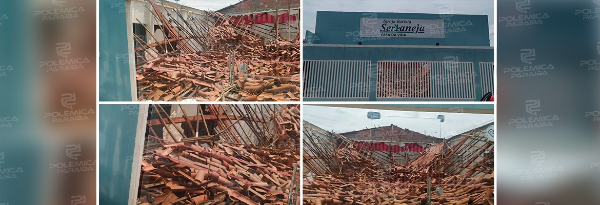 WhatsApp Image 2022 01 13 at 13.36.35 - Teto desaba e deixa igreja totalmente destruída durante fortes chuvas na Paraíba - CONFIRA IMAGENS