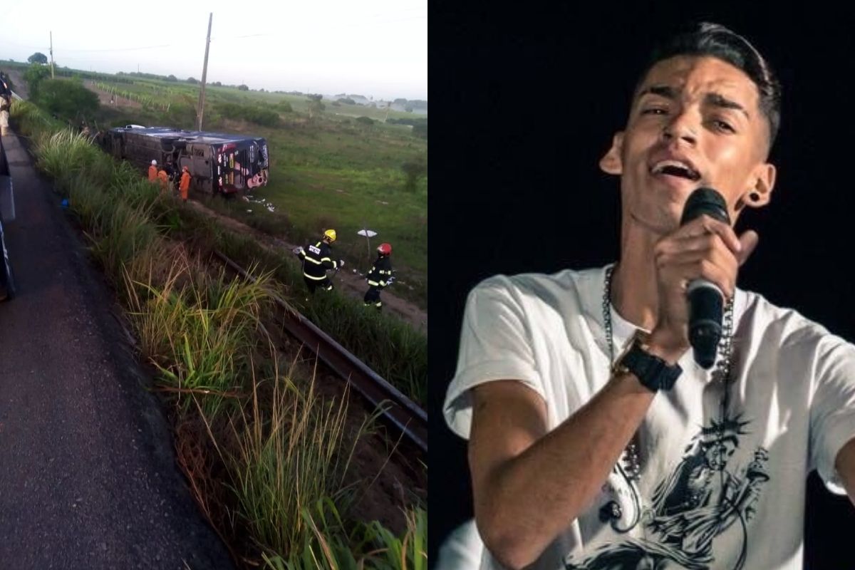 devinho cantor acidente carro - TRAGÉDIA: Ônibus do cantor Devinho Novaes e banda, tomba em Alagoas; saxofonista morreu
