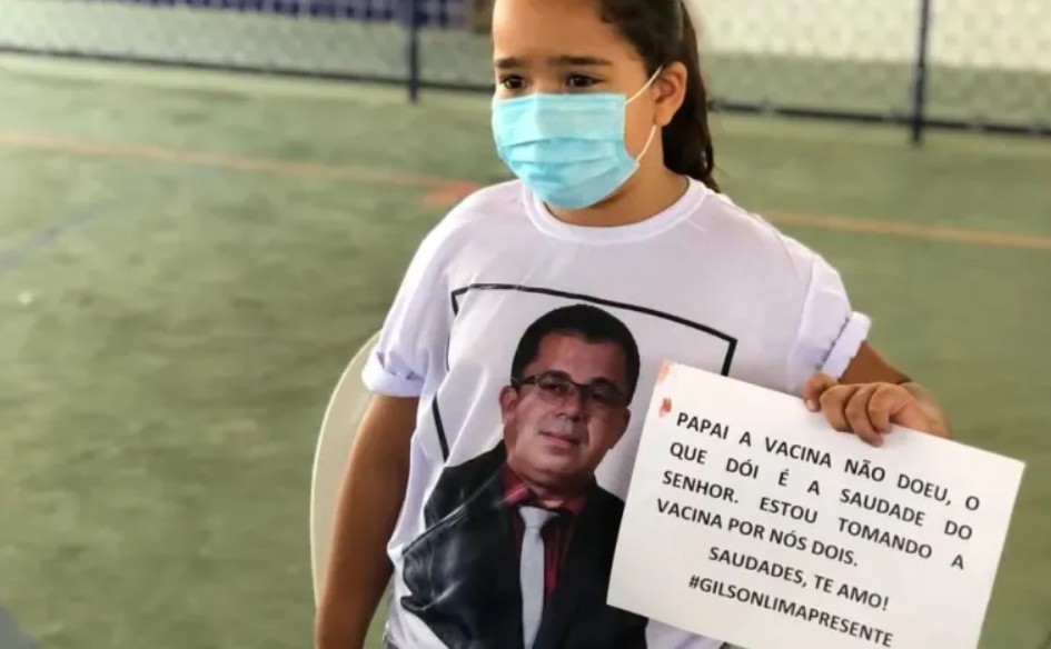 imagem 2022 01 31 203056 - "Por nós dois": Filha de ex-prefeito paraibano morto pela Covid se vacina aos 7 anos na PB