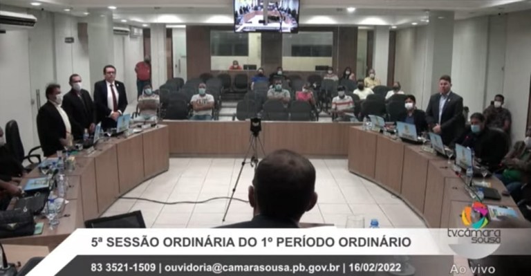 CMS sessao de 16.02.2022 - Vereadores de Sousa votam a favor de parecer do TCE-PB que reprovou as contas do ex-prefeito André Gadelha