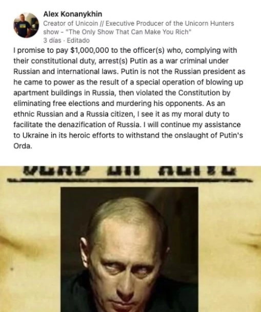 procura putin - "VIVO OU MORTO": Empresário russo oferece um milhão de dólares para quem capturar presidente russo