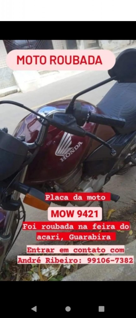WhatsApp Image 2022 05 01 at 13.50.10 - Homem tem moto roubada durante assalto em Guarabira e pede ajuda para localizar o veículo