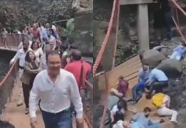 Ponte cai com prefeito e vereadores durante reinauguração – VEJA VÍDEO