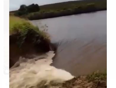 rio - Após fortes chuvas, rio Alagoa Grande sangra na cidade de Araçagi - VEJA VÍDEO