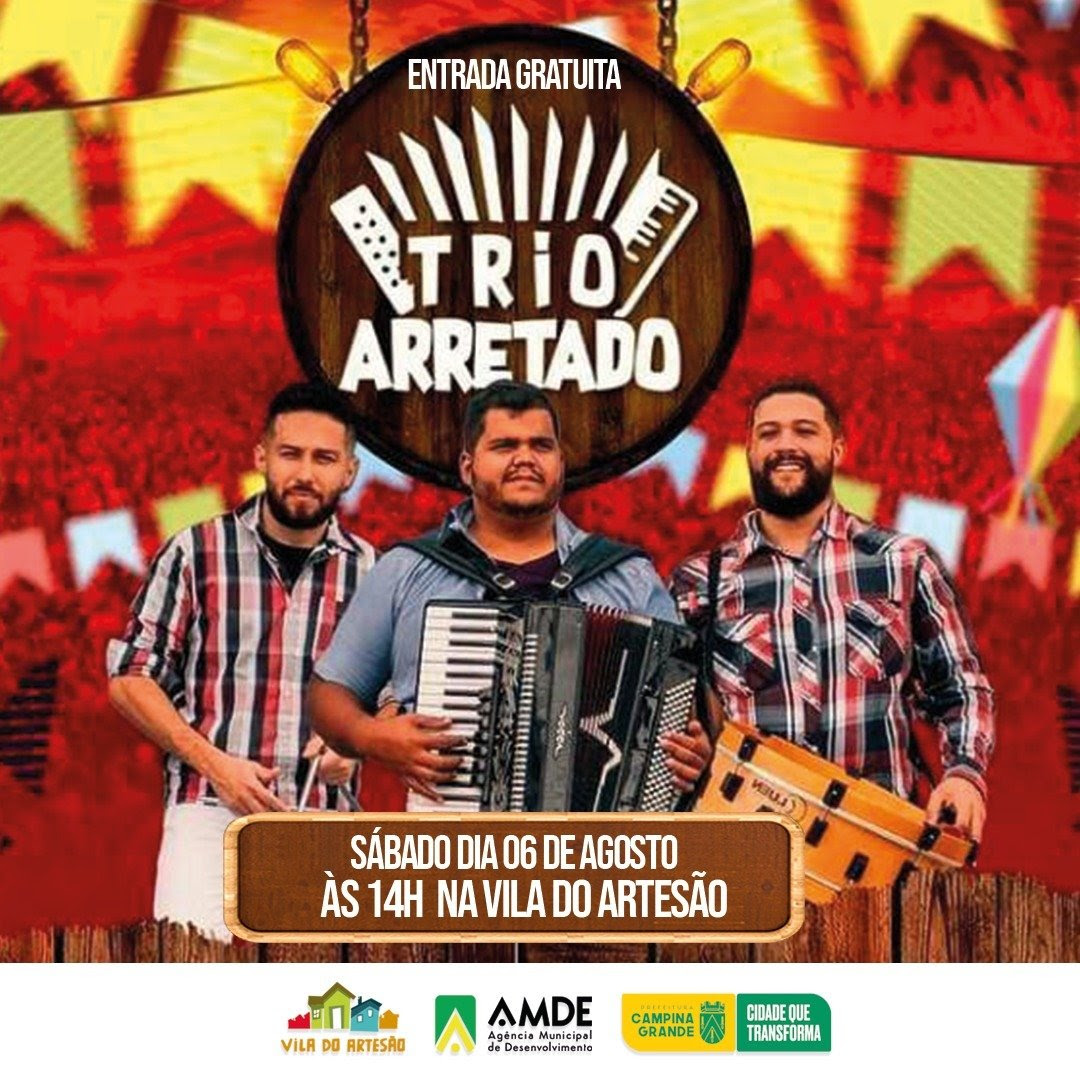 Vila do Artesão apresenta Trio Arretado neste sábado