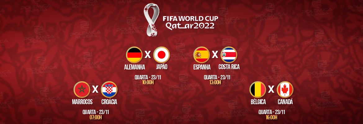 Veja os jogos de amanhã da Copa do Mundo 2022 - 23/11