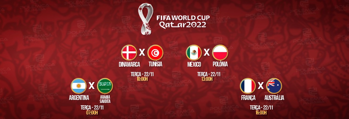 Jogos de hoje na Copa do Mundo: programação de 22/11 no Catar