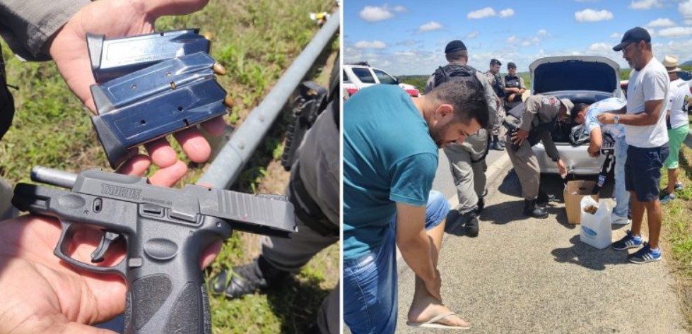 Capturar 15 - Torcedores do Treze são detidos pela Polícia Militar após serem encontrados com arma dentro de carro