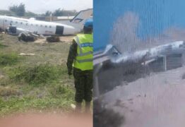 Avião com 34 ocupantes derrapa em pista e se despedaça – VEJA VÍDEO