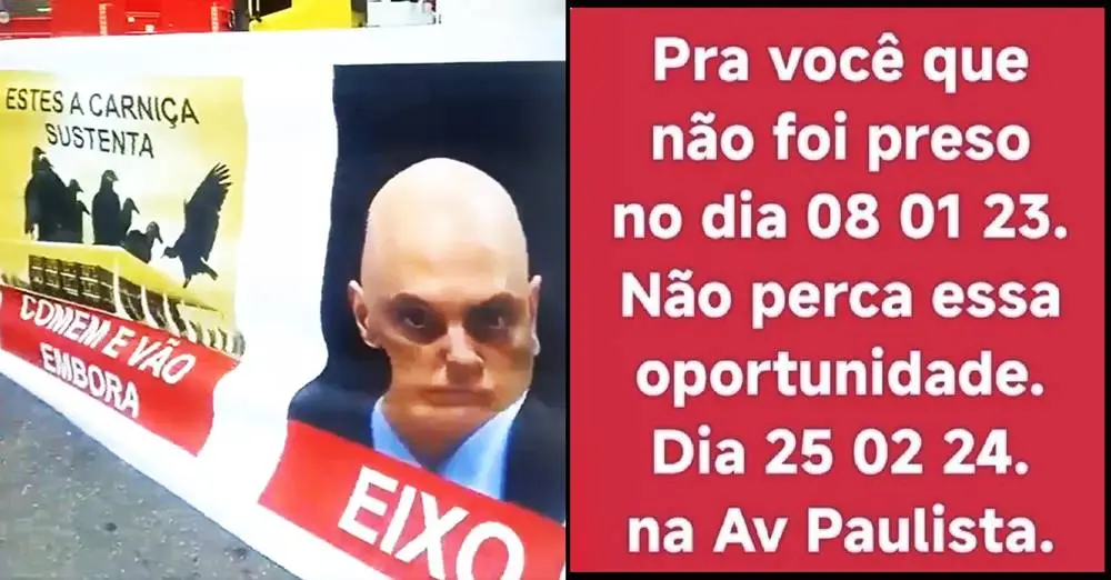 Eleitores de Bolsonaro já carregam faixas contra o STF na Paulista; ex-presidente corre risco de ser preso - VEJA VÍDEO 