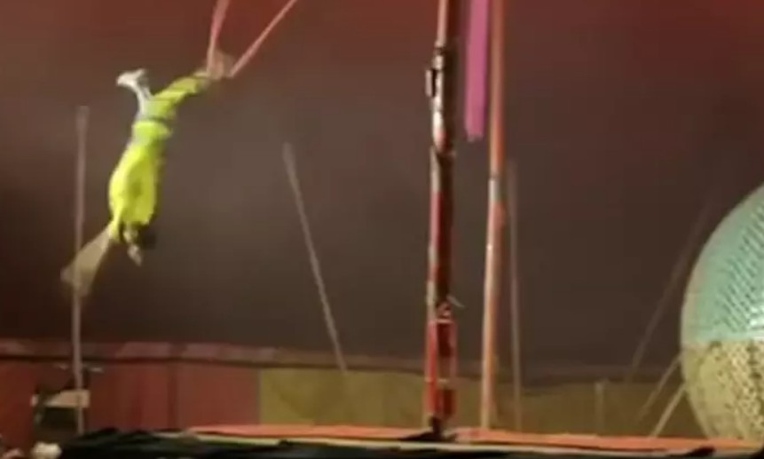 Capturar 11 - Trapezista cai sob plateia durante apresentação circense; veja vídeo
