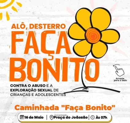 Caminhada "Faça Bonito" mobiliza Desterro em defesa da infância e adolescência