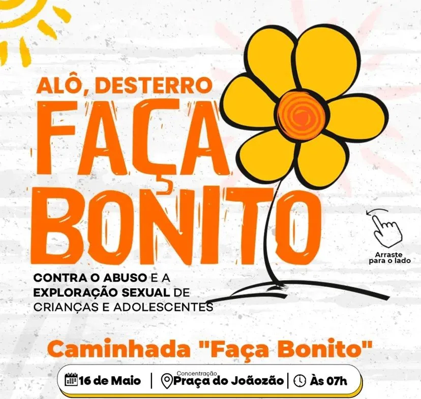 Caminhada "Faça Bonito" mobiliza Desterro em defesa da infância e adolescência Caminhada "Faça Bonito" mobiliza Desterro em defesa da infância e adolescência