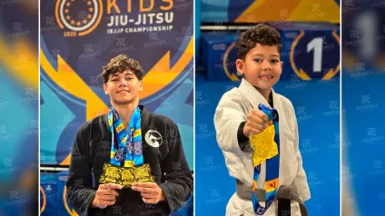 Atletas mirins Arthur Piloto e Alexandre de Sousa Filho, o "Pilotinho".