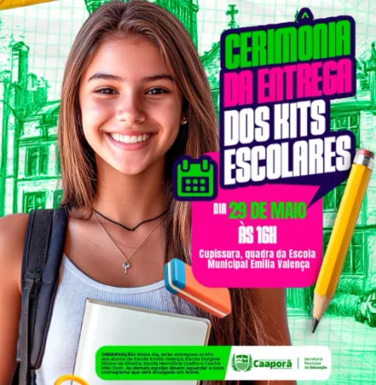 Prefeitura de Caaporã entrega kit escolares nesta quinta (29)