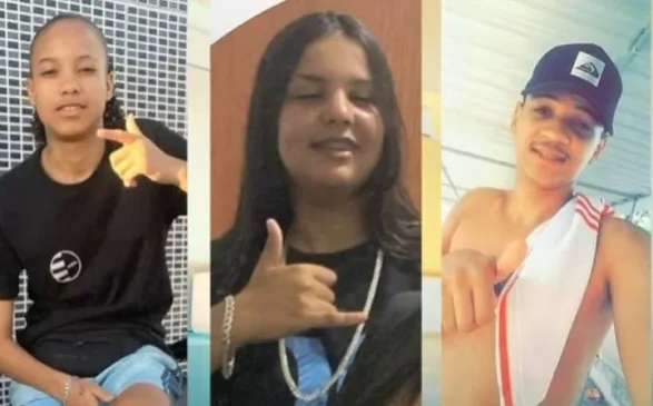 Mariana Aisha, Maria Eduarda Tavares Soares e Luiz Cláudio foram mortos a tiros em João Pessoa. (Foto: Reprodução)

