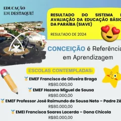 Escolas de Conceição são reconhecidas no Prêmio Alfabetiza Mais Paraíba