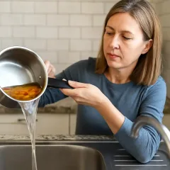 Água do cozimento de legumes tira gordura da pia