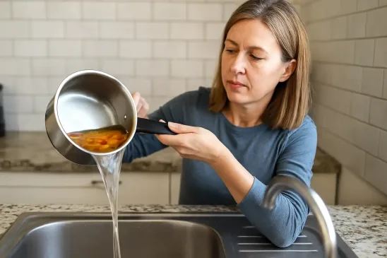 Água do cozimento de legumes tira gordura da pia