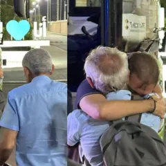 Após escapar da guerra, Cícero Lucena reencontra Mersinho e cena do abraço é marcada por contorno de um coração