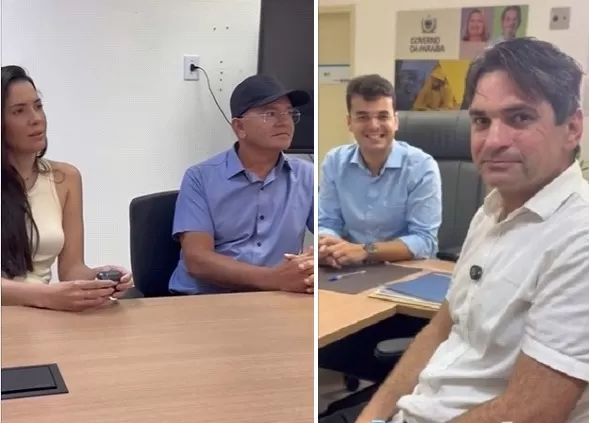 Prefeito Laurinho, primeira-dama Geska, e o deputado Murilo Galdino visitam secretário de saúde