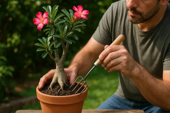 Substrato compactado faz a rosa-do-deserto parar de florir