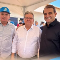 Prefeito Bal Lins participa de solenidade ao lado de governador e ministro na entrega da obra de recuperação da Barragem de Engenheiro Ávidos