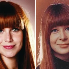 À esquerda, Mel Lisboa caracterizada como Rita Lee; à direita, a própria Rita Lee em sua juventude.