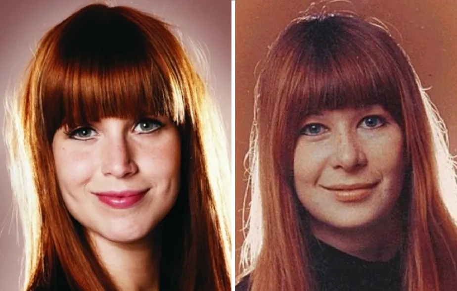 À esquerda, Mel Lisboa caracterizada como Rita Lee; à direita, a própria Rita Lee em sua juventude. À esquerda, Mel Lisboa caracterizada como Rita Lee; à direita, a própria Rita Lee em sua juventude.