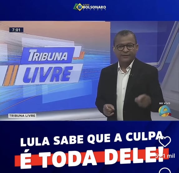 Flávio Bolsonaro reproduz postagem Da TV Arapuan, com Nilvan defendendo a taxação de Trump; veja