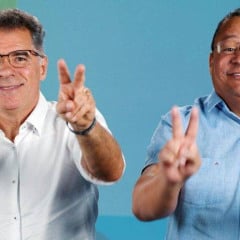 Foto da campanha de Nilvan e Bolinha ao Governo da Paraíba em 2022.