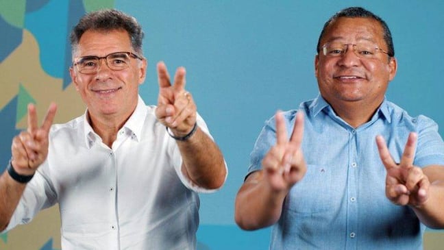 Foto da campanha de Nilvan e Bolinha ao Governo da Paraíba em 2022.