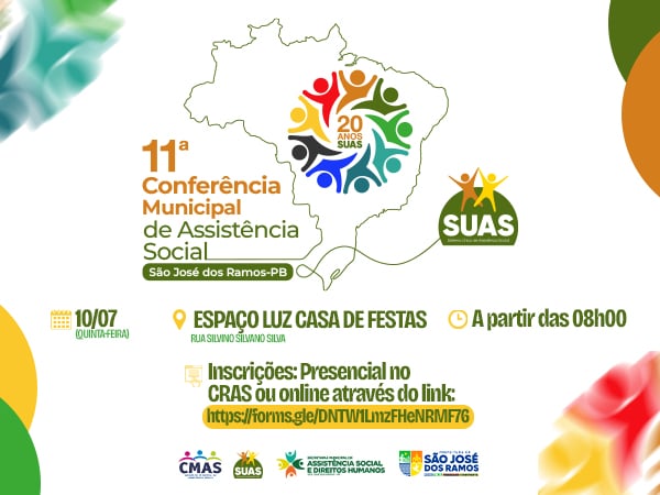 São José dos Ramos realiza 11ª Conferência Municipal de Assistência Social em julho
