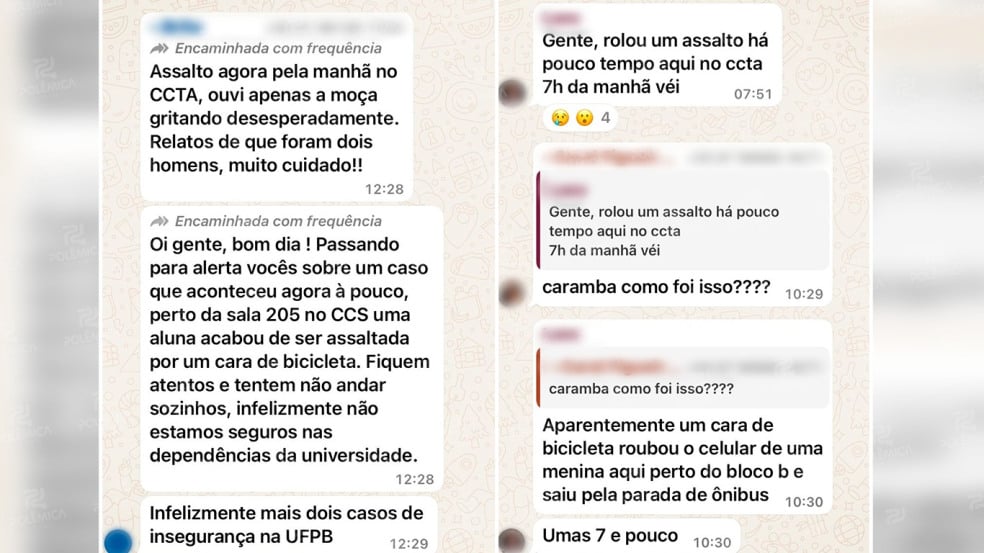 Insegurança na UFPB: estudantes relatam dois assaltos em um único dia no Campus I, em João Pessoa