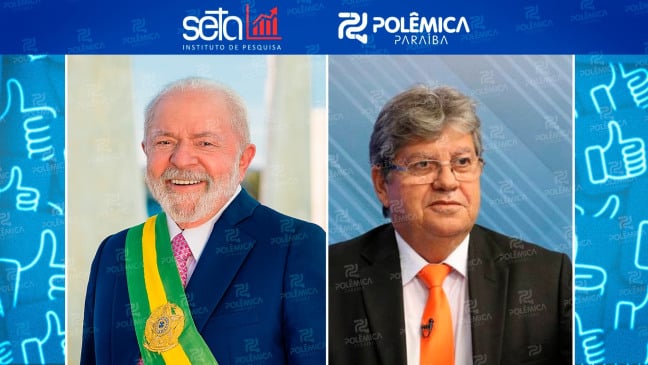PESQUISA POLÊMICA/SETA: Governador João Azevêdo tem 64% de aprovação na Paraíba, enquanto Lula marca 50%