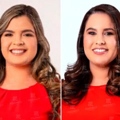À esquerda, a atual prefeita Myllena Mayara. À direita, a ex-prefeita, Joyce Renally.   