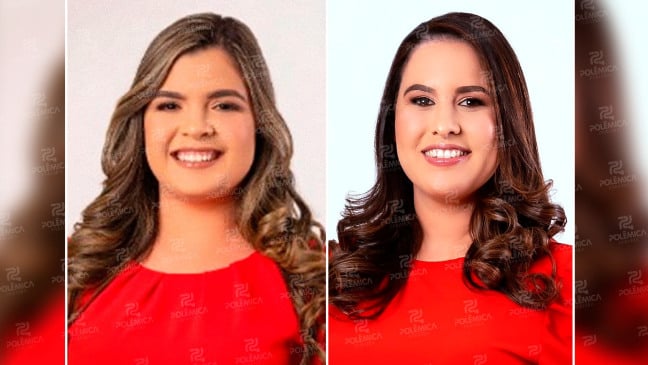 À esquerda, a atual prefeita Myllena Mayara. À direita, a ex-prefeita, Joyce Renally.   