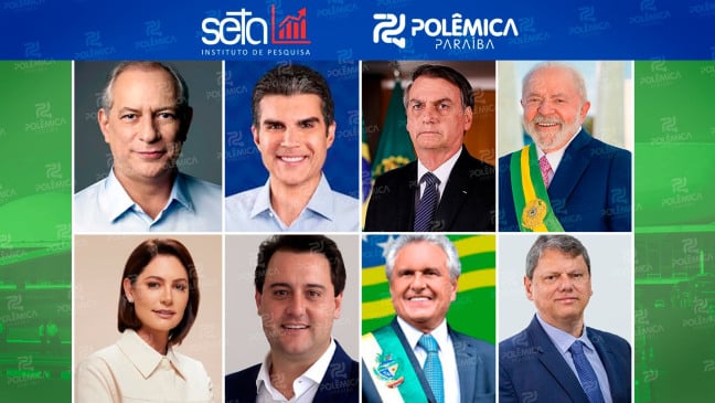 PRESIDENCIÁVEIS NA PARAÍBA: Pesquisa Polêmica/Seta aponta Lula na liderança, com Bolsonaro em segundo PRESIDENCIÁVEIS NA PARAÍBA: Pesquisa Polêmica/Seta aponta Lula na liderança, com Bolsonaro em segundo