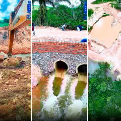 Ponte danificada por chuvas começa a ser reconstruída em Pedras de Fogo