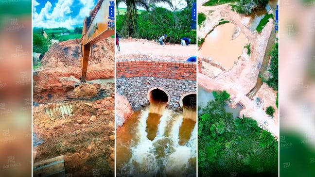 Ponte danificada por chuvas começa a ser reconstruída em Pedras de Fogo