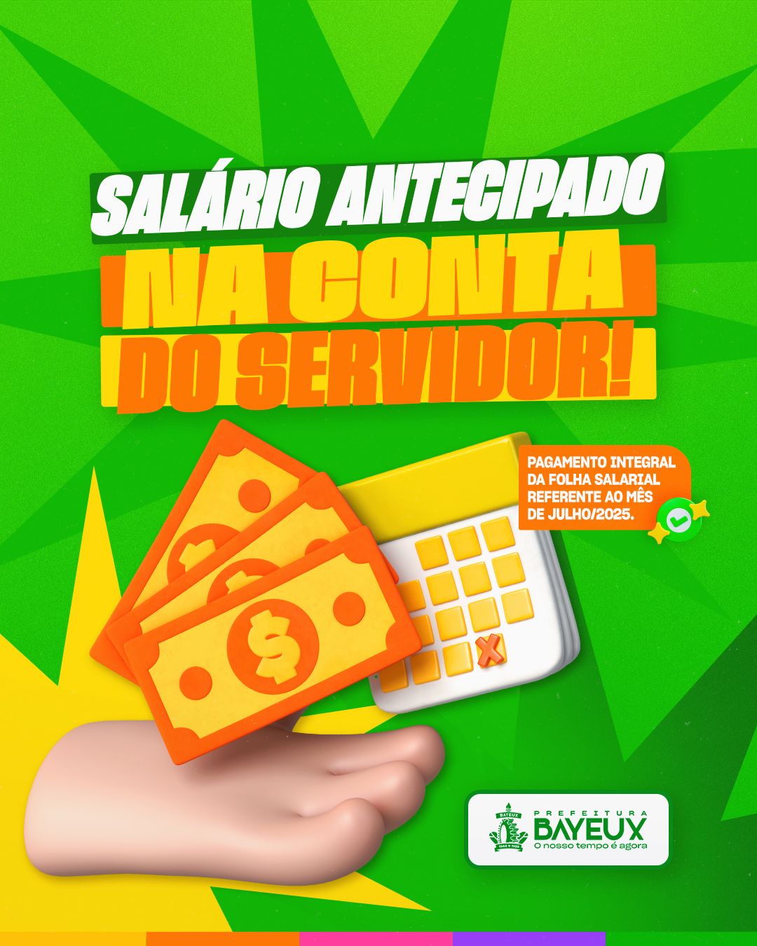 Prefeitura de Bayeux antecipa pagamento e todos servidores recebem salário nesta terça-feira