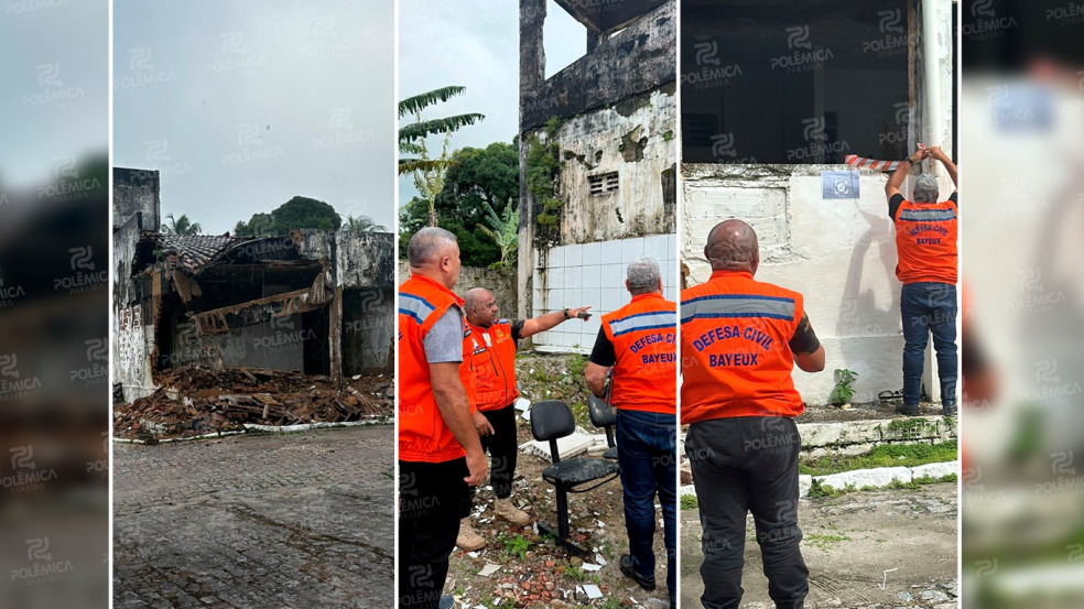 TRISTEZA: Parte do antigo fórum de Bayeux, onde funciona estacionamento da Câmara desabou na madrugada desta terça (29)