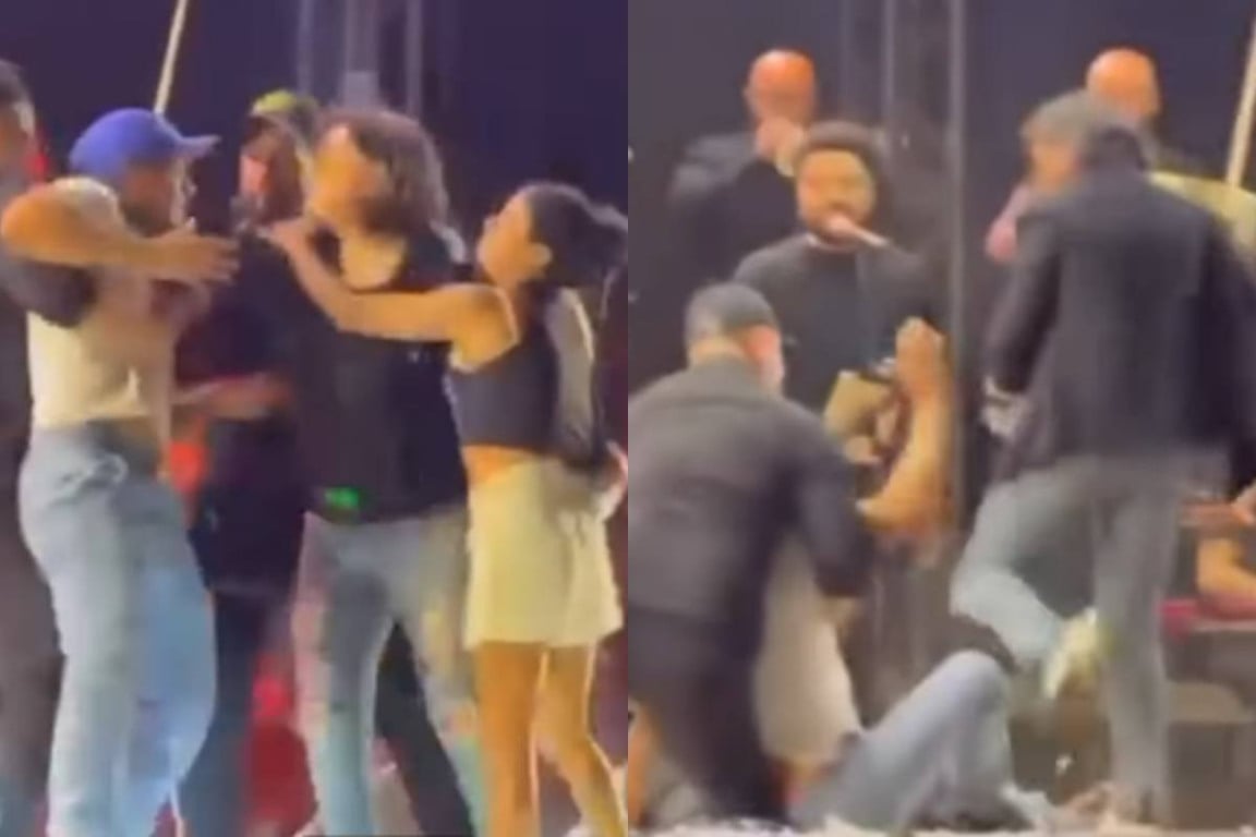 CONFUSÃO: Roberta Miranda dá chute em fã após invasão de palco em show - VEJA O VÍDEO