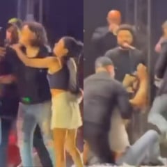 CONFUSÃO: Roberta Miranda dá chute em fã após invasão de palco em show - VEJA O VÍDEO