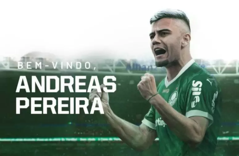 Palmeiras oficializa a contratação do meia Andreas Pereira: "Agora eu estou fechado com o maior do Brasil"