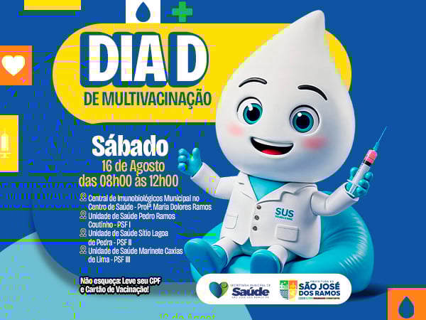 São José dos Ramos realiza “Dia D” de Multivacinação neste sábado (16)