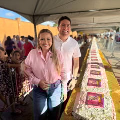 Com bolo de 50 metros, prefeita Tacyana Leitão comemora aniversário ao lado do povo do Mário Andreazza, em Bayeux