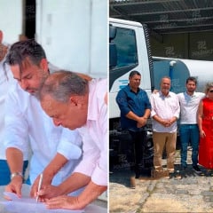 Prefeitura de Salgado recebe caminhão pipa novo, através do deputado Michel Henrique