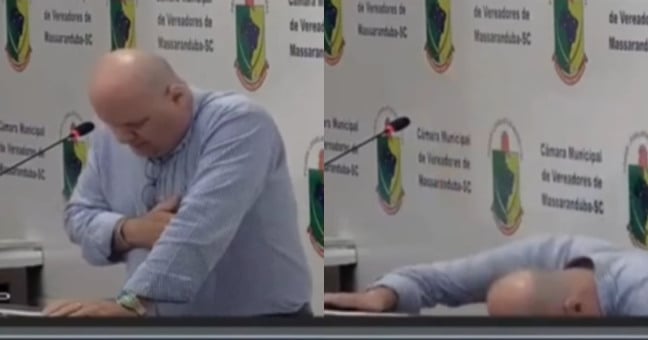 Vereador passa mal durante discurso na Câmara e é socorrido às pressas; assista