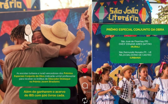 Escola municipal de São José de Piranhas é premiada pelo Instituto Brasileiro Solidário no São João Literário